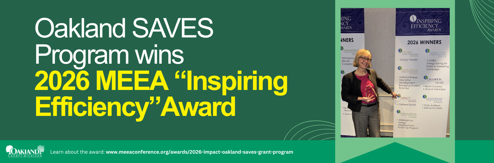 Oakland Saves wins Michigan Energy Efficiency Association Inspiring Efficiency Award