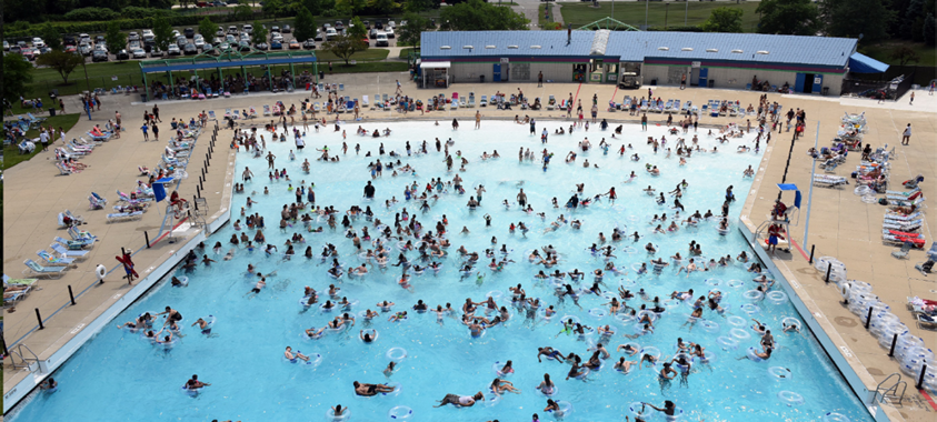 Swimmers at the Rose Oaks waterpark