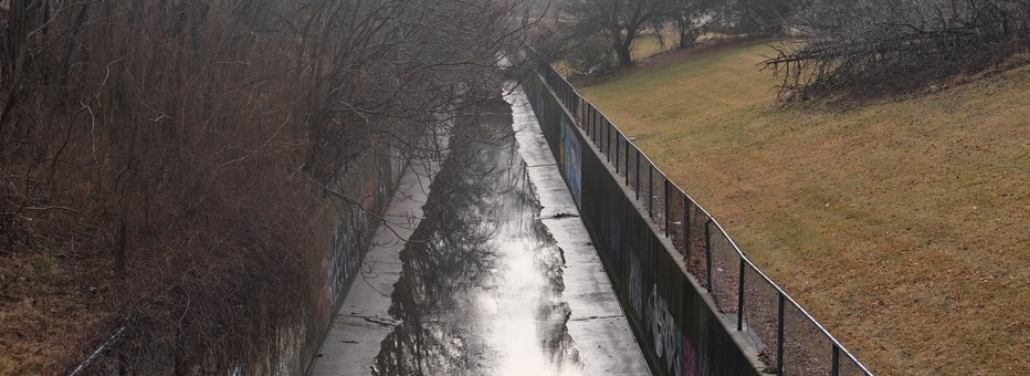 Historic photo of water drainage channel
